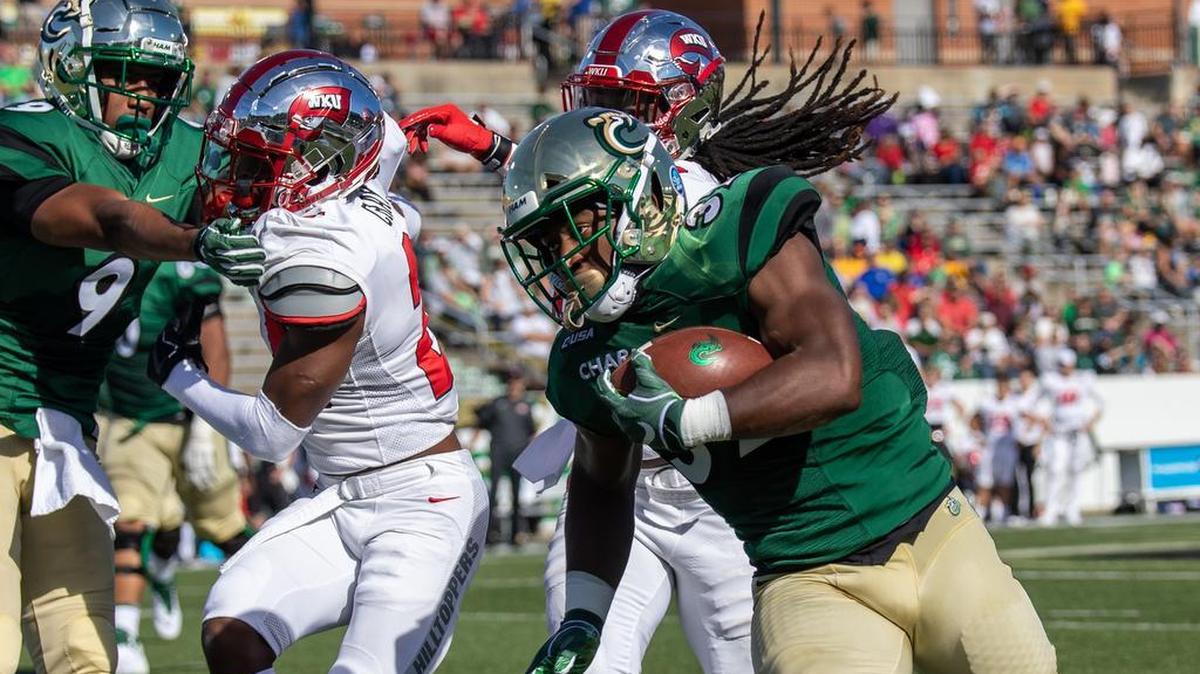The Charlotte 49ers running back Benny LeMay, right, is the second-leading rusher in Conference USA behind Florida Atlantic’s Devin Singletary.