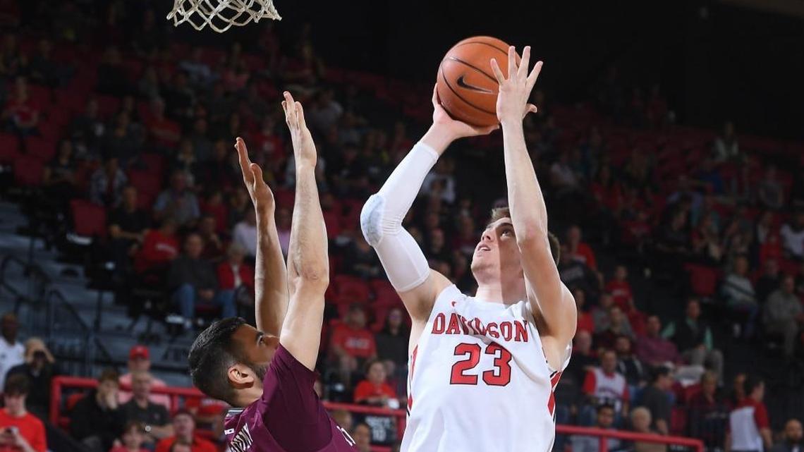Davidson’s Peyton Aldridge (23) scored 16 points againts Fordham in Wednesday’s game, going past the 2,000-point mark for his career. The Davidson Wildcats beat the visiting Fordham Rams 76-52 at Belk Arena.
