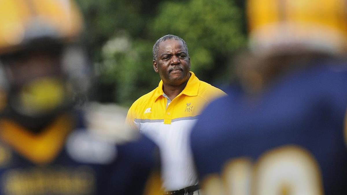 Kermit Blount is entering his fourth season as football coach at Johnson C. Smith.