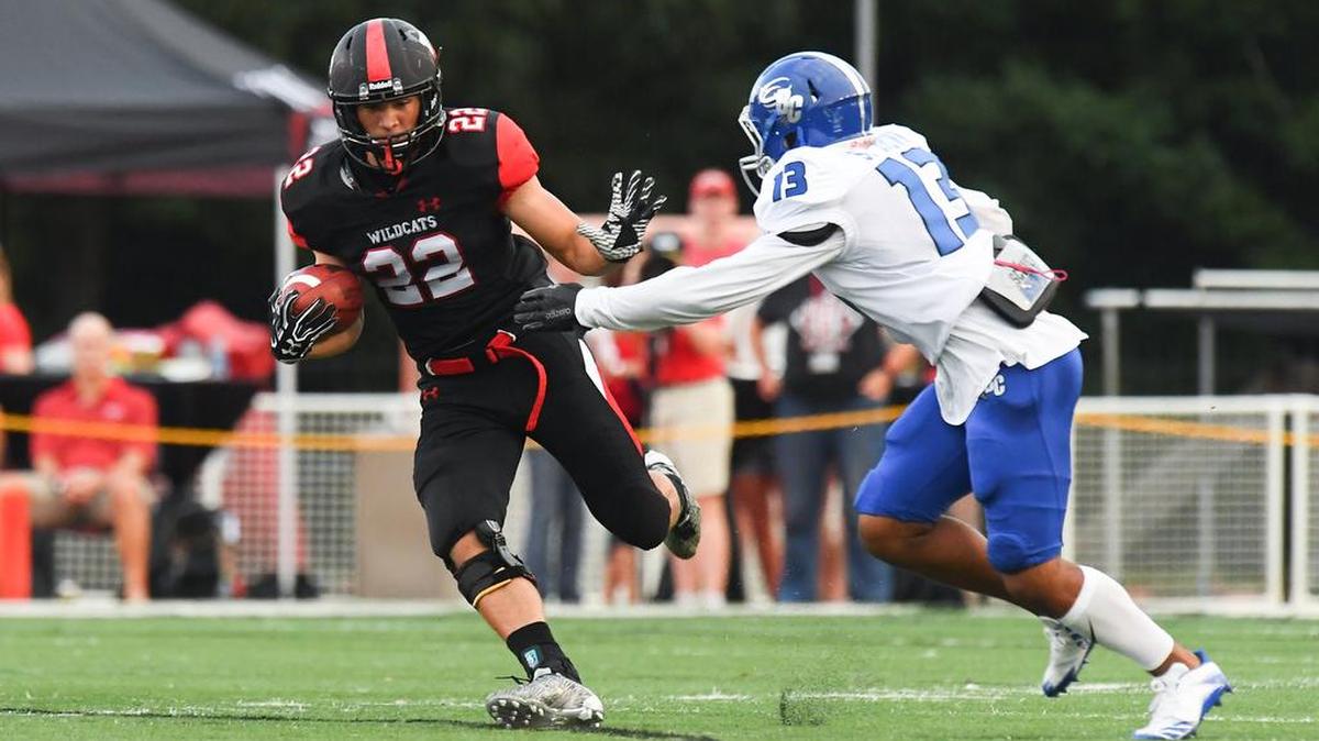 Davidson freshman Wesley Dugger (left) has rushed for more than 800 yards and scored four touchdowns this season. On Saturday, the Wildcats will play host to Campbell in a Pioneer Football League game.