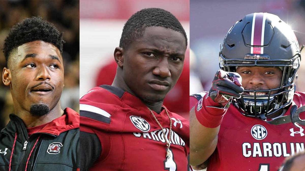 From left to right, Skai Moore, Deebo Samuel and Jalen Dread
