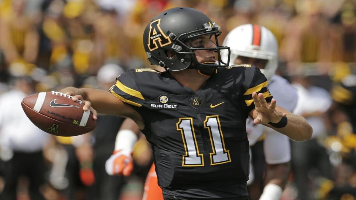 Quarterback Taylor Lamb, a senior at Appalachian State, tied the school’s single-game record with five touchdown passes in a 54-7 win against Savannah State Saturday at Kidd Brewer Stadium in Boone.