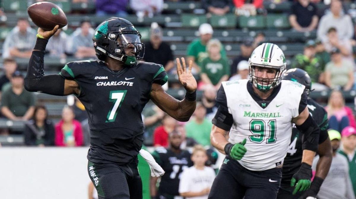 Quarterback Hasaan Klugh (left) and the Charlotte 49ers were 1-11 last season. They will begin spring practice on Saturday.