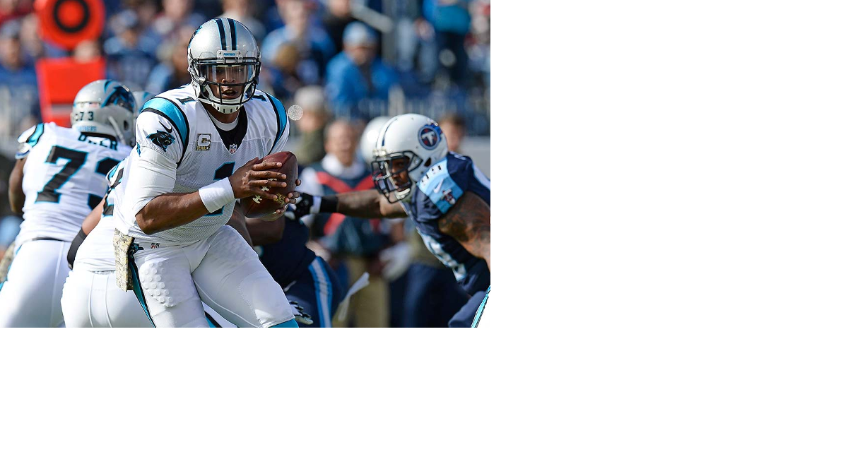 Carolina Panthers quarterback Cam Newton plays against the Tennessee Titans in the first half of an NFL football game Sunday, Nov. 15, 2015, in Nashville, Tenn.