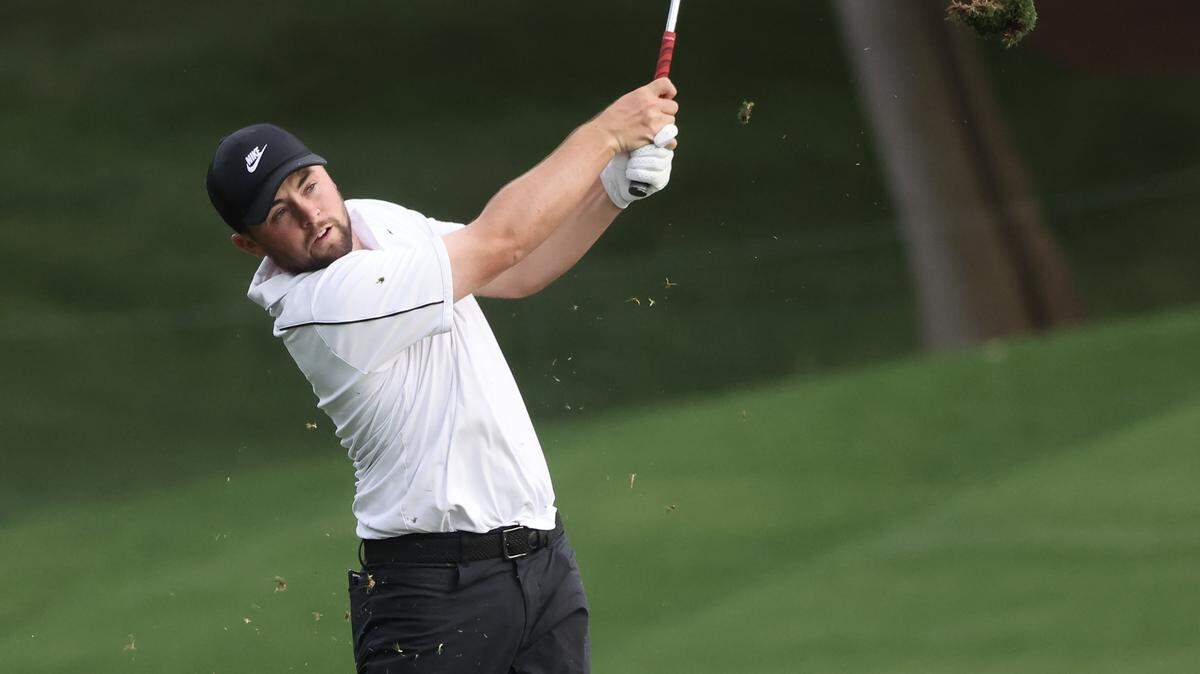 Alex Fitzpatrick of Sheffield, England, leads the third round of the 2026 Truist Championship at the Quail Hollow Club in Charlotte.