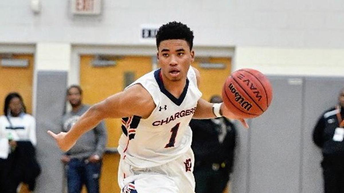 Providence Day’s Devon Dotson drives to the basket against Gaston Day at the Charlotte Hoops Challenge