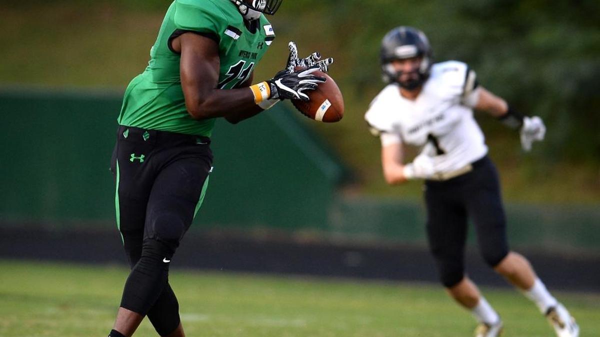 Myers Park wide receiver Elijah Bowick had more than 200 yards receiving against Providence Monday