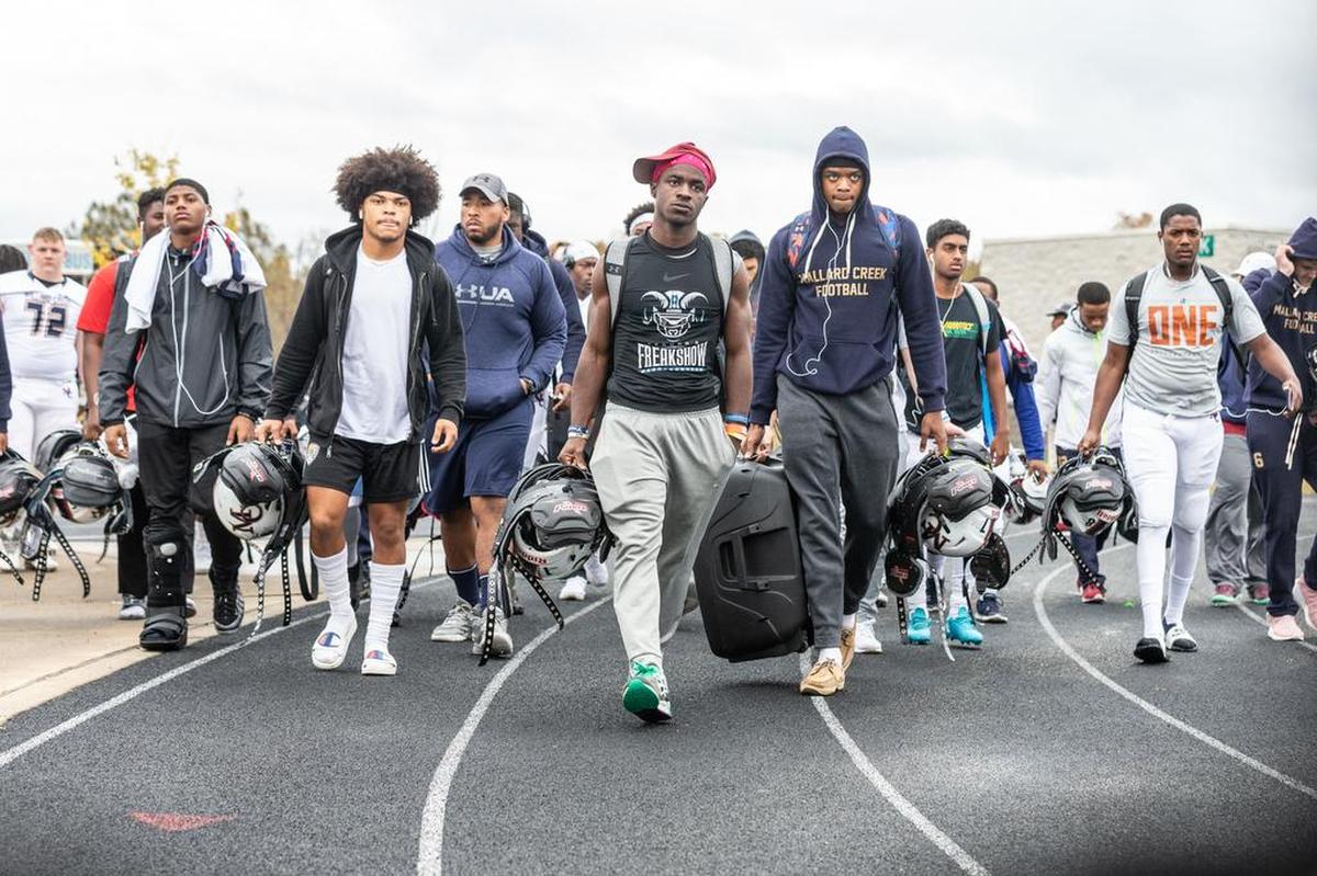 The Mallard Creek Mavericks arrive at Hough High School for their I-Meck conference game showdown at Hough Friday.