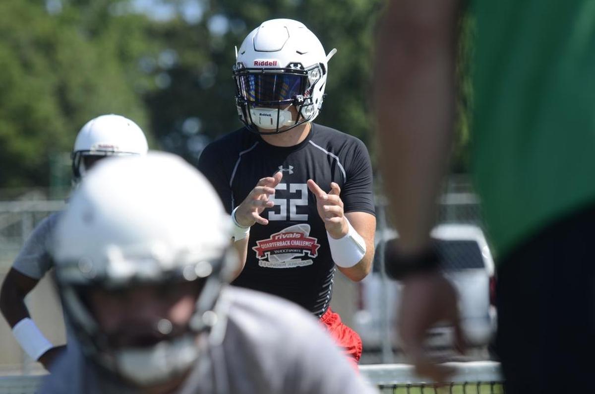 Myers Park quarterback Brayden Hawkins will work both under center and out of the shotgun this fall, to showcase his strong arm.