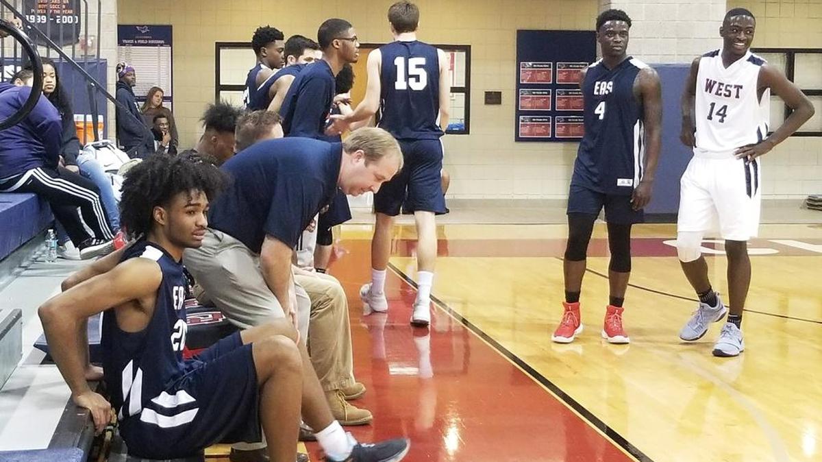 UNC recruit Coby White (left, sitting) was one of the stars of the NCISAA all star game Saturday