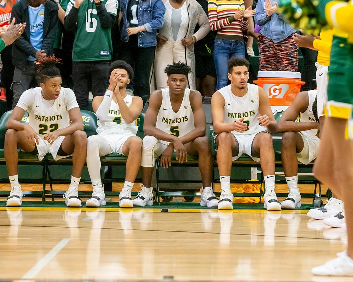 Independence’s starters wait to be introduced before Tuesday’s home game with Olympic