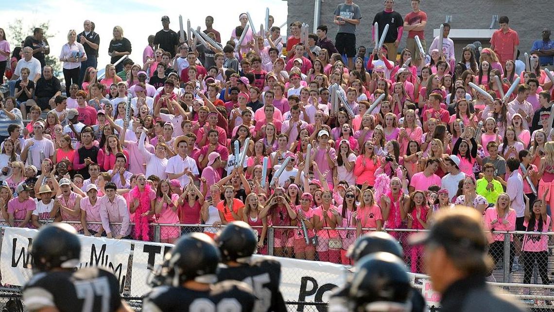 Hough High students pack a recent football game.