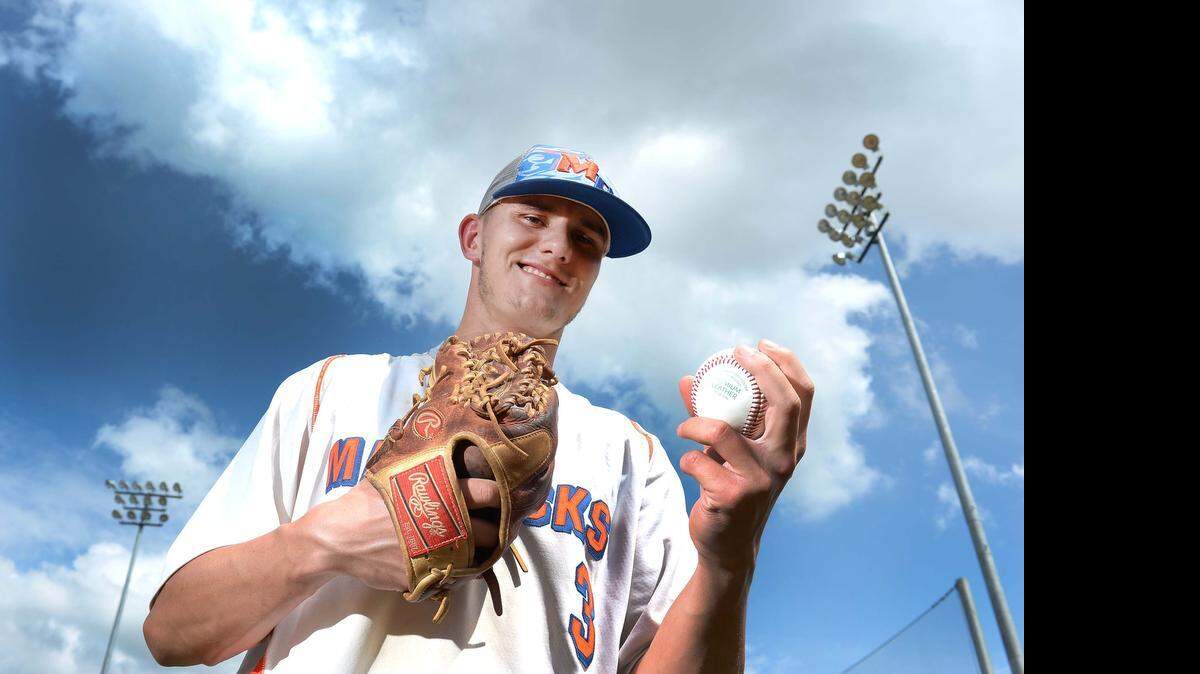 
Marvin Ridge pitcher Max Wotell, a 6-foot-3, 190-pound senior, has a 13-0 record and a 94 mph fastball.
