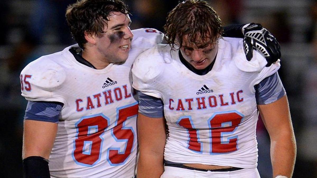 Charlotte Catholic's Owen Hall, left, and teammate Xander Gagnon, right, have helped lead their team to a No. 1 ranking in the Observer’s Sweet 16. Hall, Gagnon and Catholic host North Davidson in a 3rd round NCHSAA 4A playoff game Friday