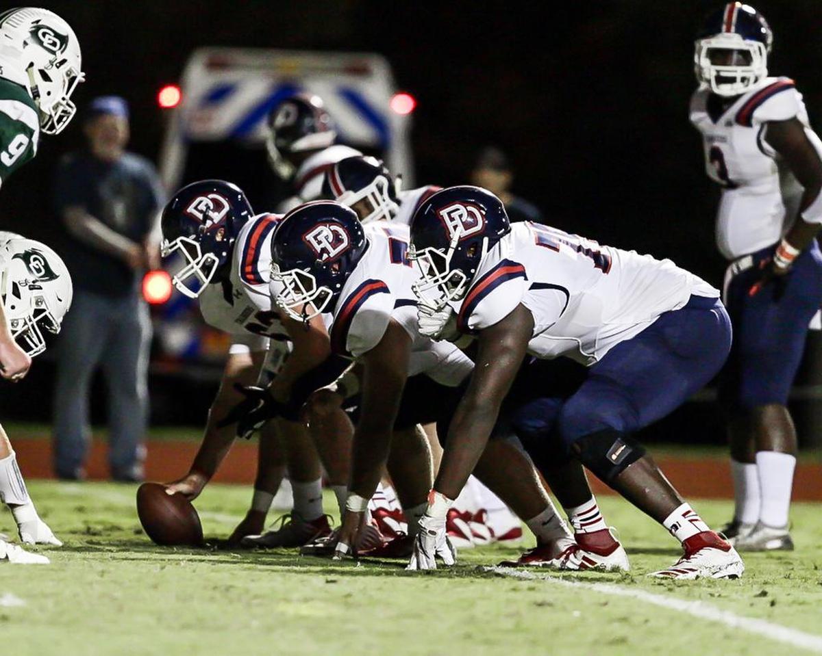 The Providence Day offensive line dominated play during Friday’s 42-6 win over Charlotte Country Day.