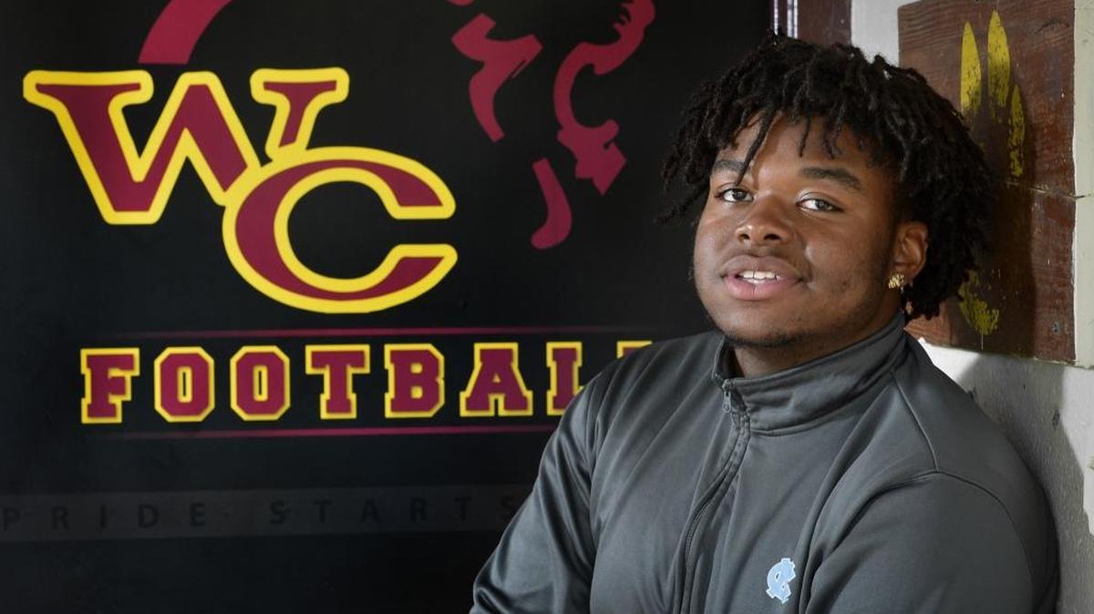West Charlotte's 6-5, 285-pound defensive Tackle defensive, Marlon Dunlap. Dunlap committed to UNC Saturday
