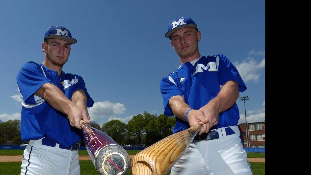 
Mooresville High baseball players Anthony Fucci, left, and Tommy Bullock are among the state’s leaders in home runs this season. Bullock, a senior, is tied for second in the state with six home runs, while Fucci, a junior, has five home runs. 
