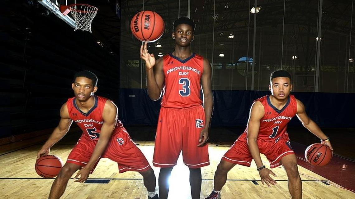 Providence Day has three of the state's top 20-ranked juniors in guards (left to right) Isaac Sufferen, Trey Wertz and Devon Dotson.