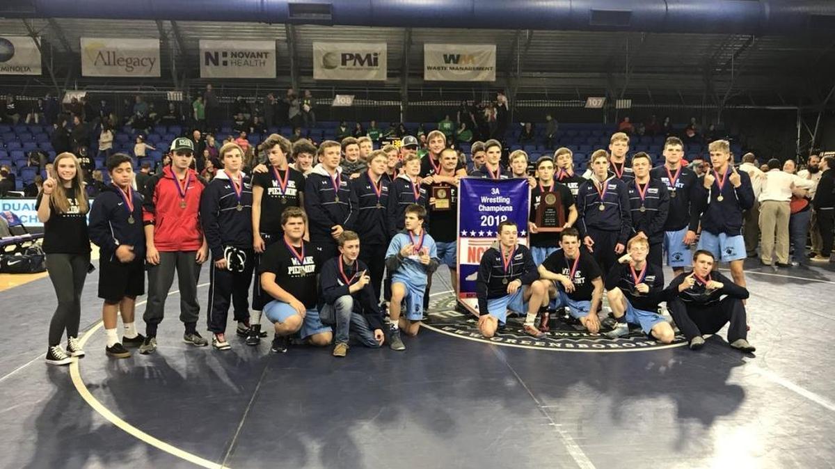 Piedmont won the NCHSAA 3A dual team wrestling championship Saturday