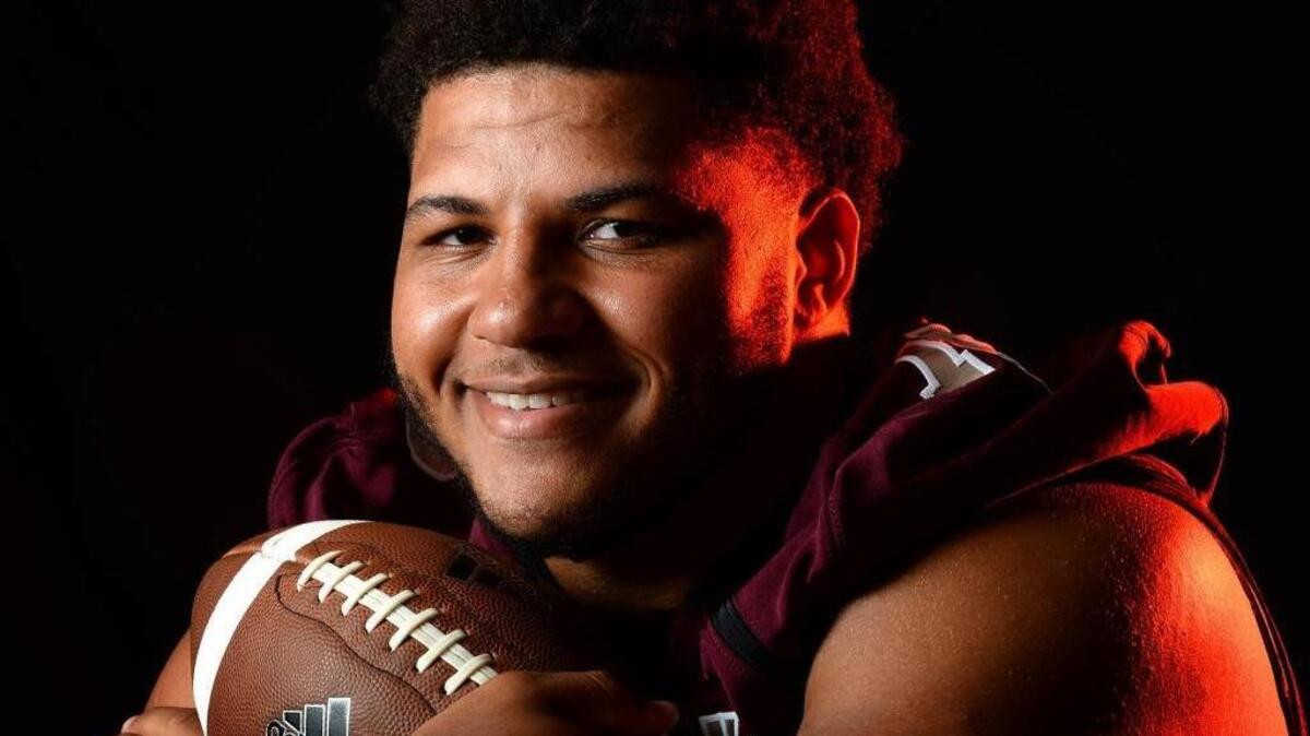 Harding High offensive lineman Jovaughn Gwyn is 6-foot-2, 300 pounds and considered one of the nation’s top college football prospects. A rising senior, he has already received more than 20 scholarship offers.