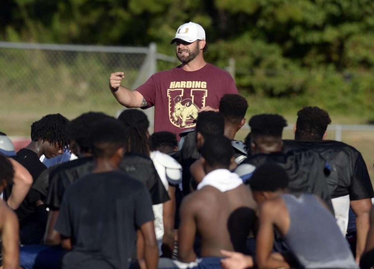 Harding coach Sam Greiner has led the Rams to a 4-0 start - and a showdown at home Friday against unbeaten Mallard Creek