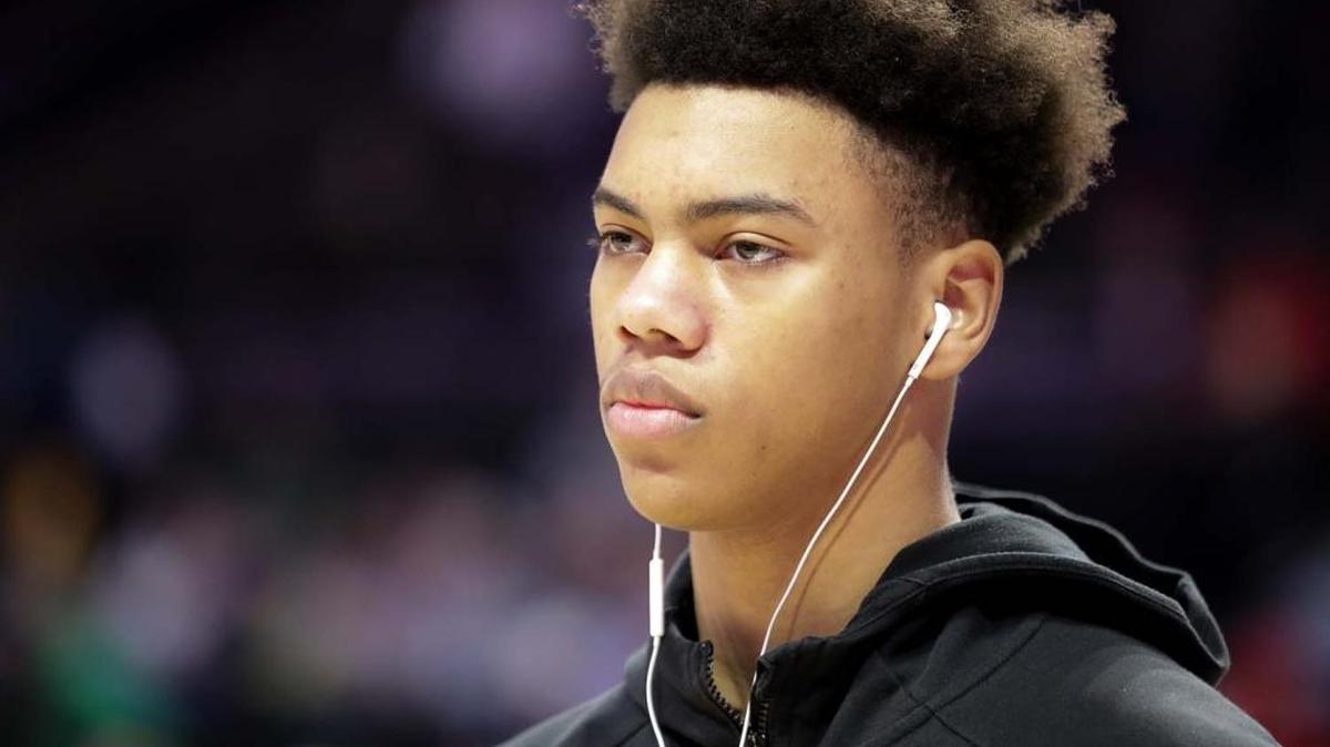 Rocky River sophomore guard Jaden Springer appears focused before Saturday’s 4A regional final against Independence.