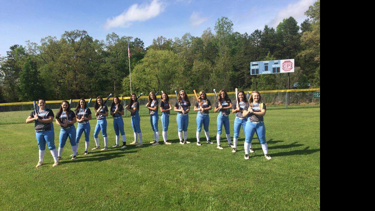 
The Piedmont High softball team: from left, Cristi Pressley, Lauren Rushing, Kayla York, Kristen Del Bene, Kyrah Phelix, Tristyn Edwards, Jessica VonCannon, Danielle Del Bene, Gracie Gibson, Bailey Helms, Maddie Little, Callie Smith and Gracie Rape.
