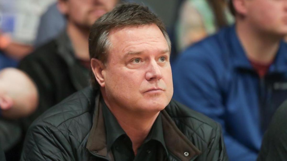 Kansas Head Coach Bill Self looks on as his recruit Devon Dotson and Providence Day would take on Charlotte Christian. Providence Day would defeat Charlotte Christian 81-65 Tuesday January 30, 2018.