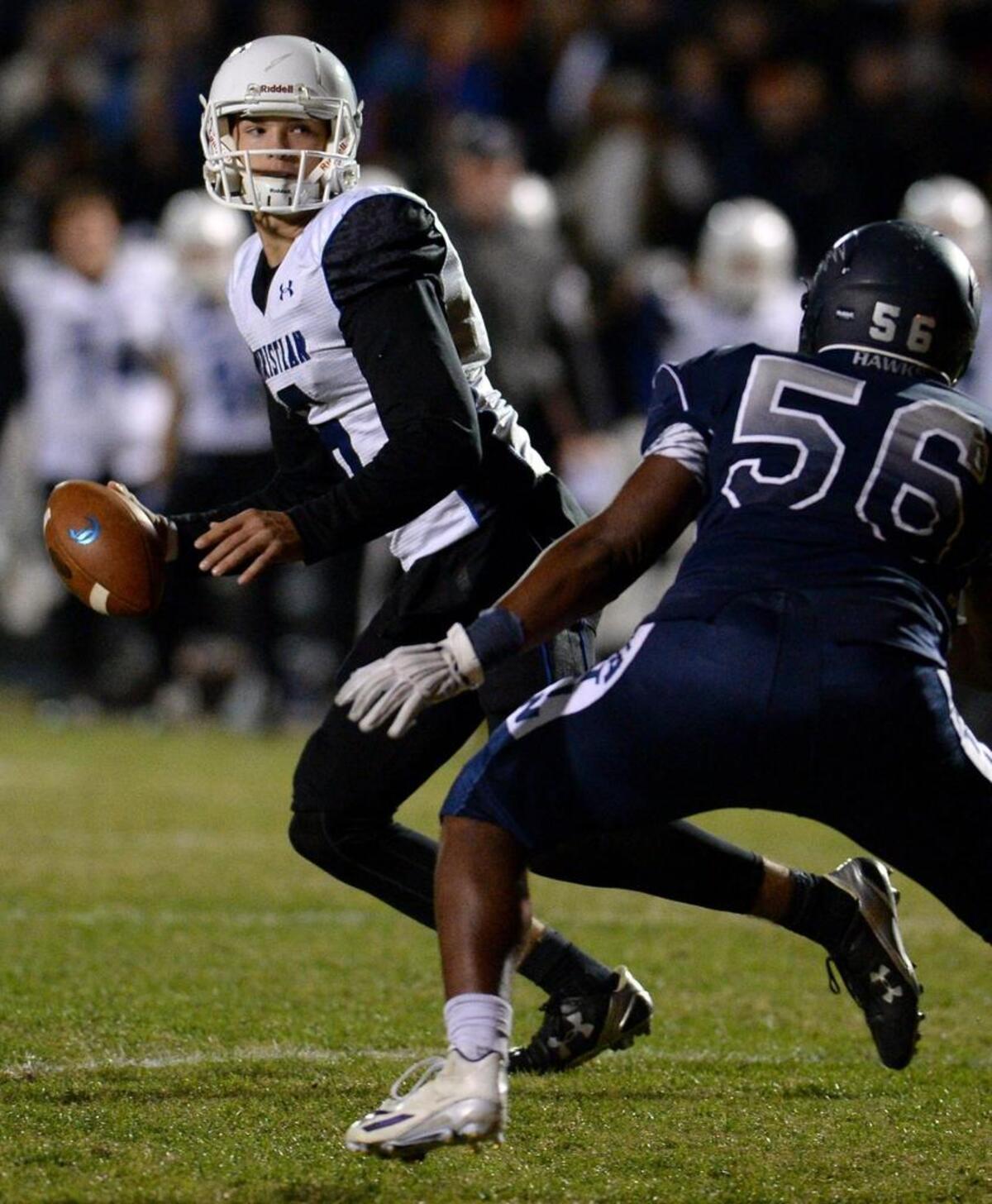 Charlotte Christian quarterback Garrett Shrader, left, led his team to the state championship game as a sophomore and is the highest-ranked player at his position in the N.C. Class of 2019.