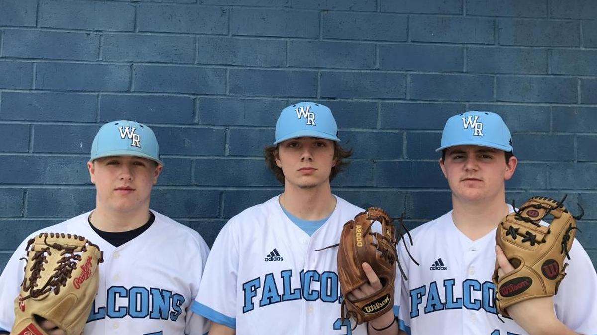 West Rowan’s pitching staff hopes to lead the Falcons to their fourth straight NPC title Left to Right: Junior LHP Daniel Durham, Senior RHP Olen Stamper, Junior RHP Payne Stolsworth