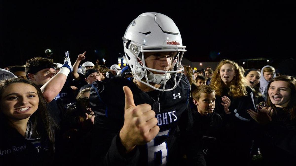 Charlotte Christian Knights quarterback Garrett Shrader led the Knights to a blowout win over rival Charlotte Latin Friday.