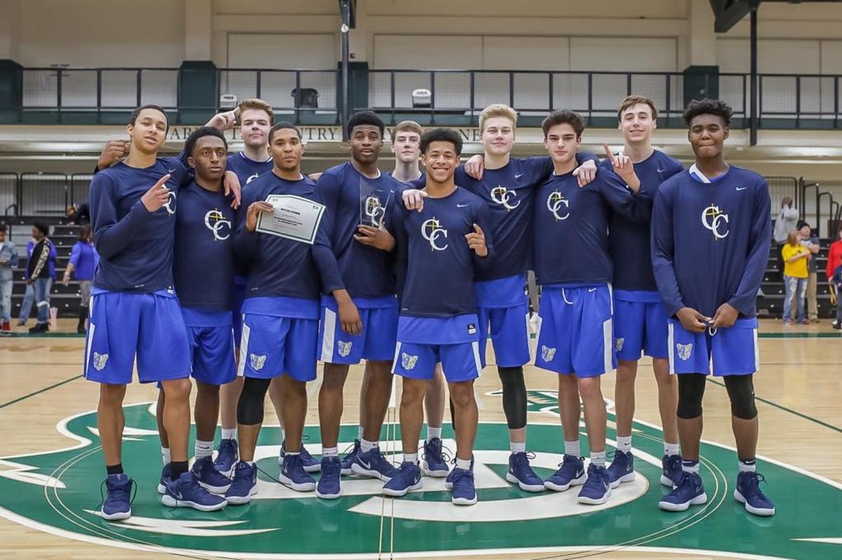 Carmel Christian Men's Basketball Team winners of the BSN Queen City Clash December 23, 2017