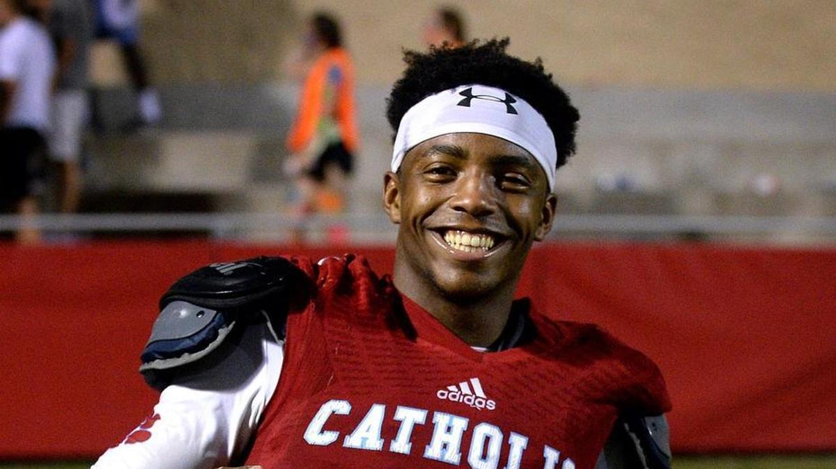 Charlotte Catholic running back Milan Howard rushed for 92 yards on 10 carries and caught three passes for 53 yards and a touchdown in Friday’s 42-7 second-round win against Stuart Cramer.