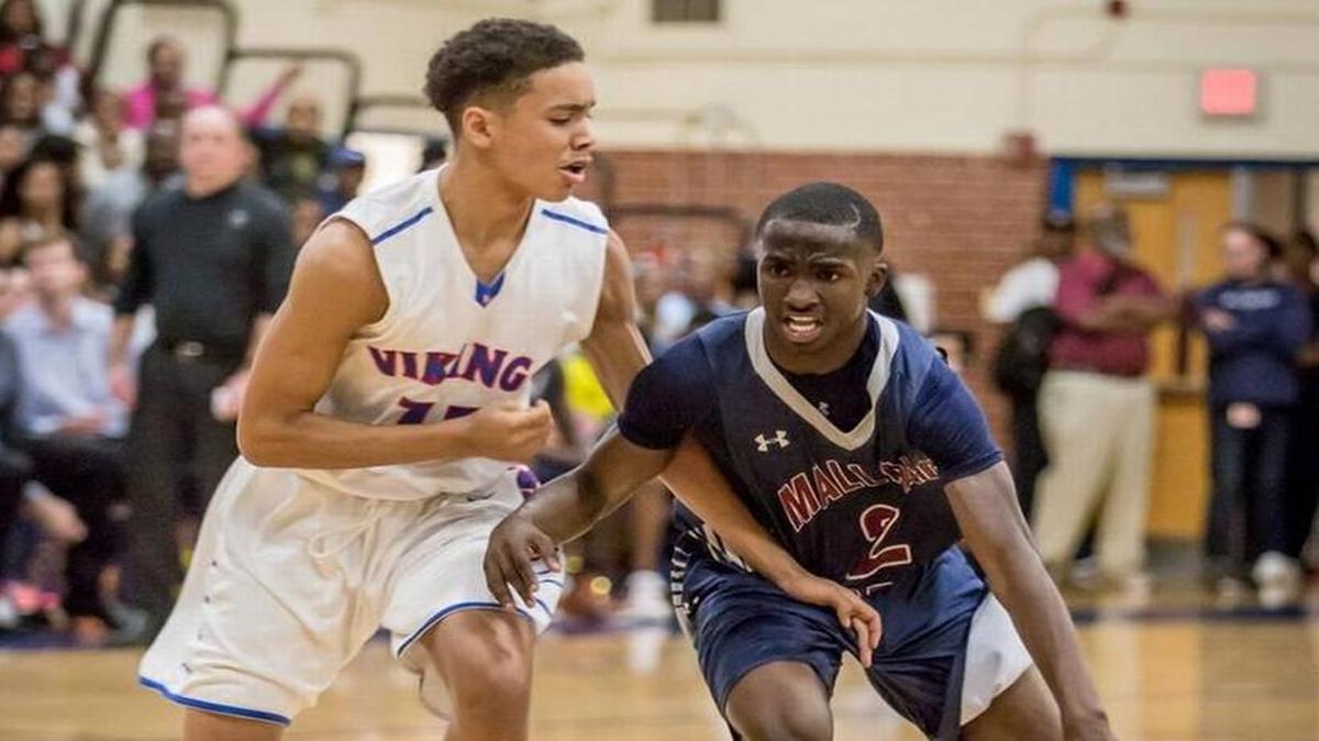 Mallard Creek’s Jordan Campbell (right) exploded for 41 points in MECKA conference tournament win over AL Brown Monday