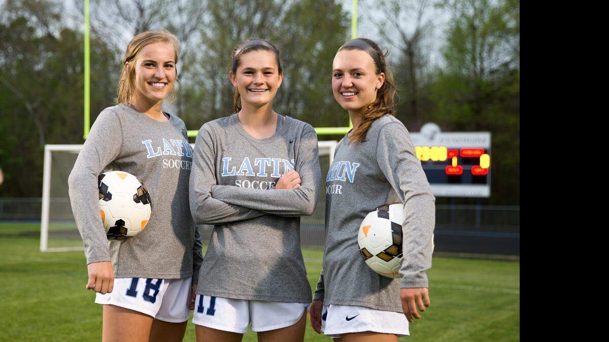 
Charlotte Latin senior soccer captains, from left, Caroline Peters, Perry Zollicoffer and Abbe McCarter were freshmen when the Hawks last won a state title, in 2012. 
