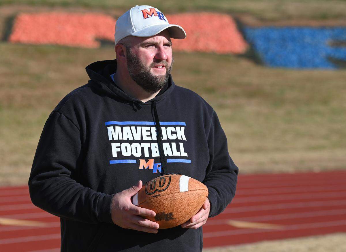 Marvin Ridge High head football coach Aubrey Carter on Thursday, Nov. 13, 2025.