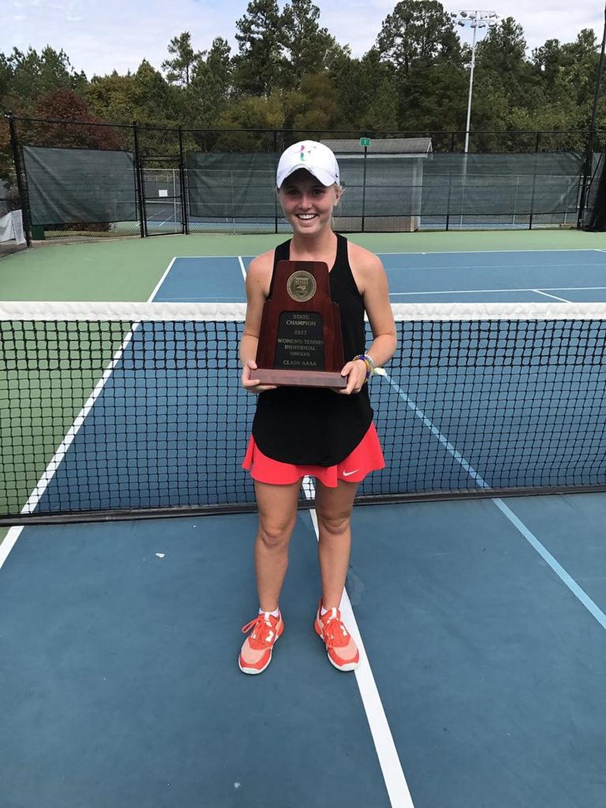 South Meck sophomore Jenny Thompson repeated as NCHSAA 4A state tennis champ