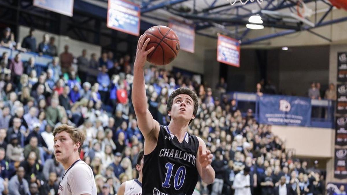 Charlotte Christian's J.C. Tharrington (10) committed to Appalachian State Thursday night.