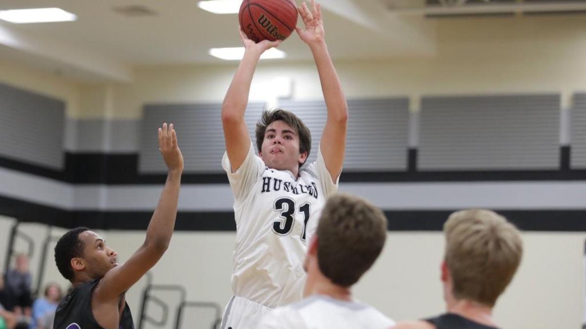 Hough’s Beau Maye, brother of UNC star Luke Maye, attempts a shot in a game against Ardrey Kell Friday