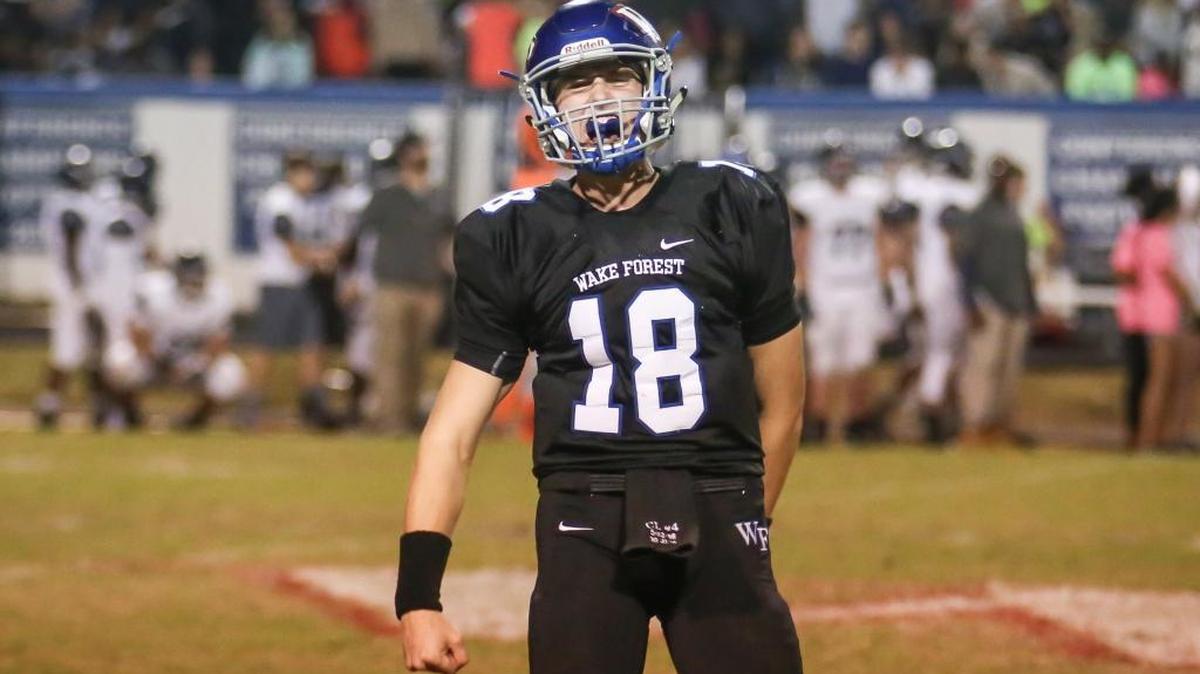 Quarterback Chris James has thrown 22 touchdown passes in leading Wake Forest to a 14-0 record this season. Saturday, James and the Cougars will face Mallard Creek for the N.C. 4AA championship in Winston-Salem.