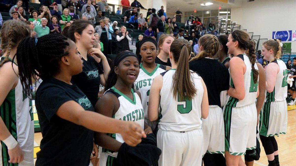 Myers Park girls, shown celebrating last week’s Southwestern 4A tournament win, will face conference rival Butler in a NCHSAA second round playoff Thursday.