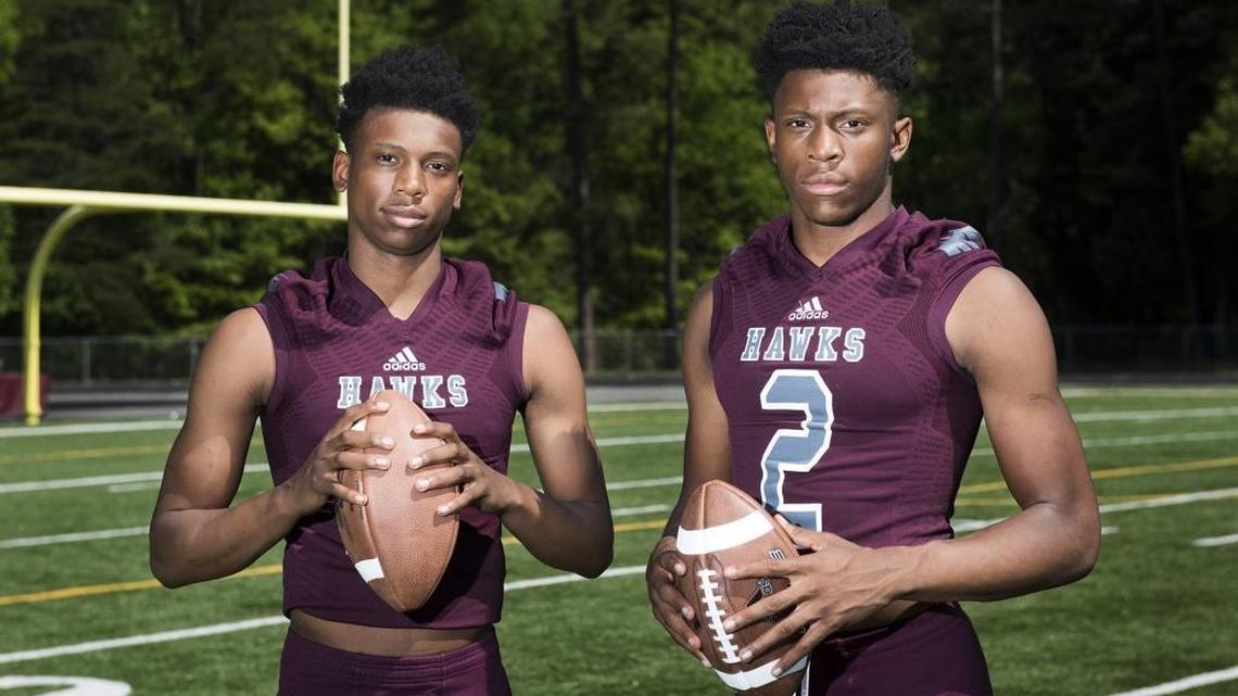 West Mecklenburg High’s Khafre Brown, left, will join his brother Dyami Brown, right, in Chapel Hill. Khafre committed to the Tar Heels Saturday.