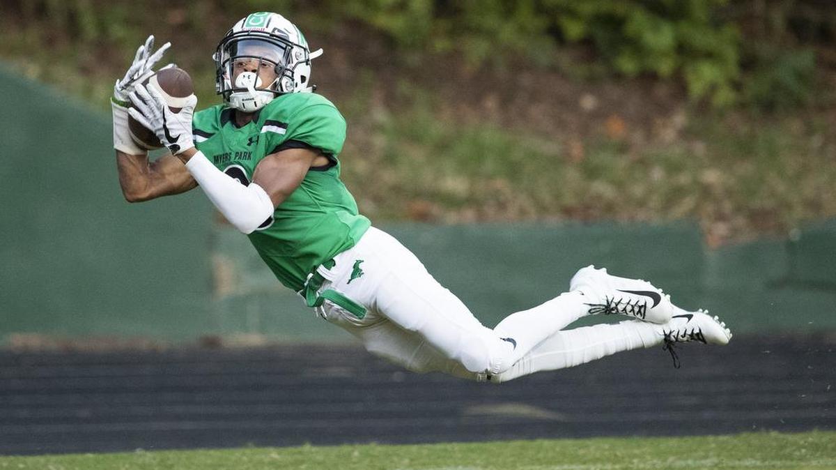 Myers Park wide receiver Andre Francois and the Mustangs play at Butler in a game to determine first place in the Southwestern 4A conference on Friday