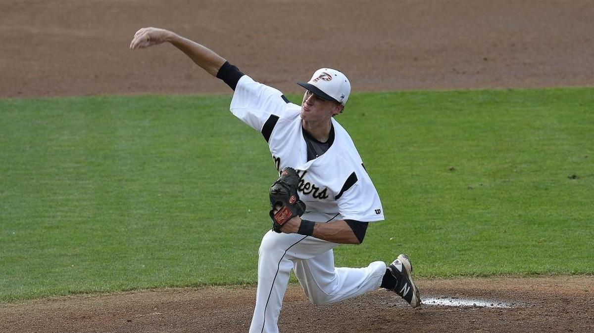 Providence high's starting pitcher Logan Davidson fires off a pitch during Wednesday night's first round playoff game played at Providence high school May 11, 2016.