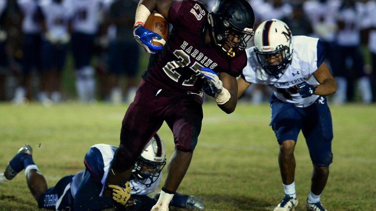 Harding University running back Quavaris Crouch had more than 200 yards rushing against state power Mallard Creek Friday night.