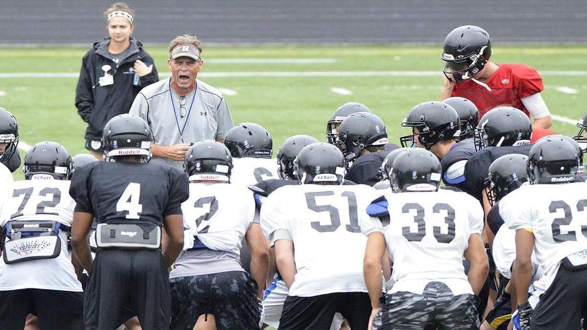 
Miles Aldridge, the Hough football coach, lost a number of talented players from last year’s squad, and he says this year Hough will have to win as a team. The Huskies are among the favorites to challenge Mallard Creek in the tough MECKA 8 conference.

