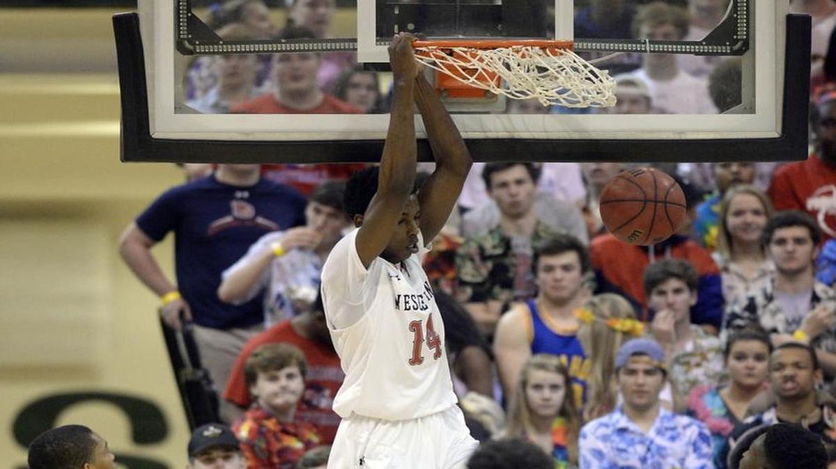 High Point Wesleyan's Jaylen Hoard (14) is the highest-ranked player in rivals.com NC rankings