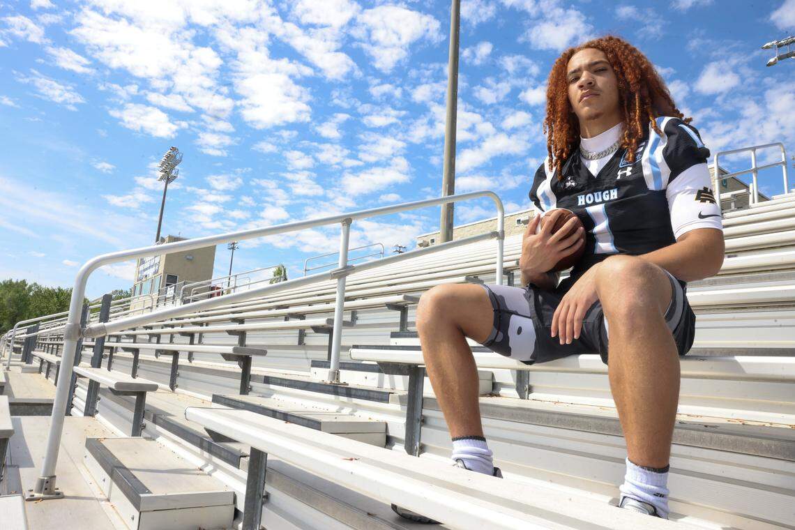 Hough High School varsity football quarterback Ethan Royal was the MVP of the state final.