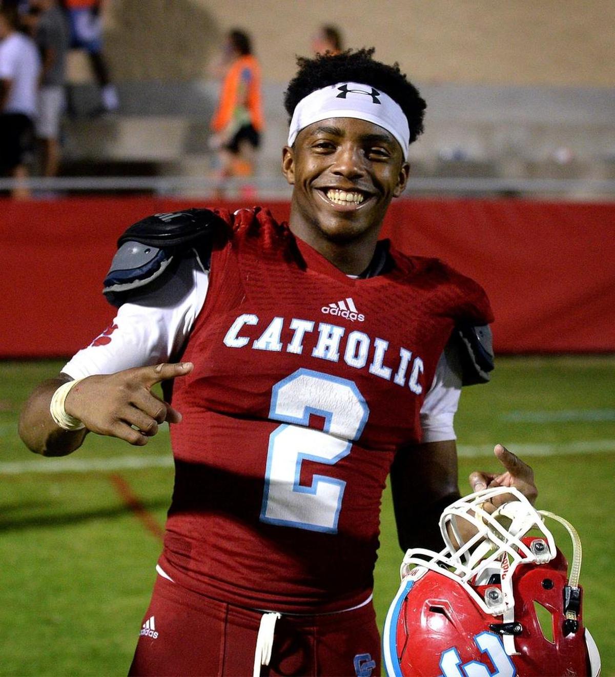 Charlotte Catholic running back Milan Howard and the Cougars will visit Marvin Ridge Friday night in a game that will decide the Southern Carolina 3A champion.