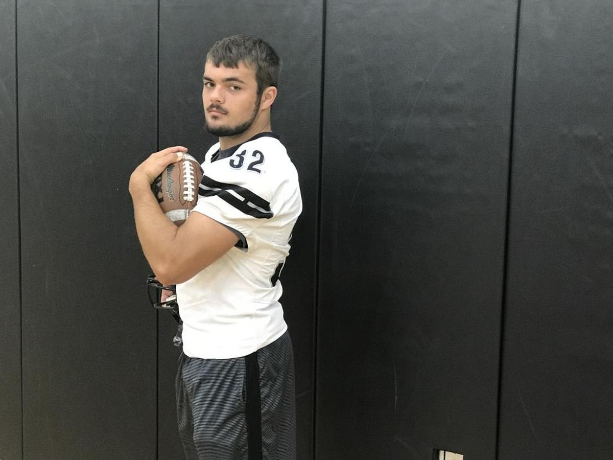 Hough High’s Jarrett Nagy leads the Huskies’ football team in rushing and is second in tackles. Hough faces unbeaten rival North Mecklenburg Friday night.